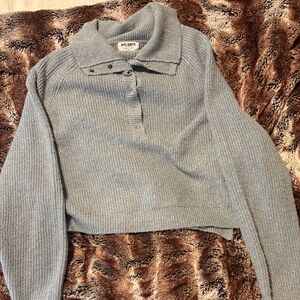 NYC Knit Light Blue Cowl Neck Sweater